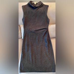 Diane Von Furstenberg charcoal grey wool sheath dress size 6.